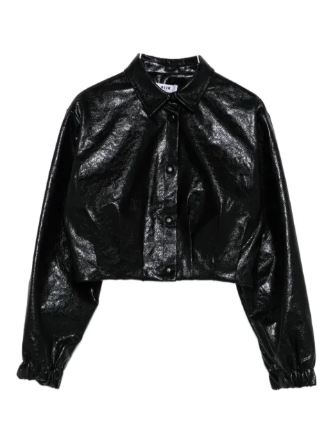 MSGM Kids grained-effect press-stud shirt