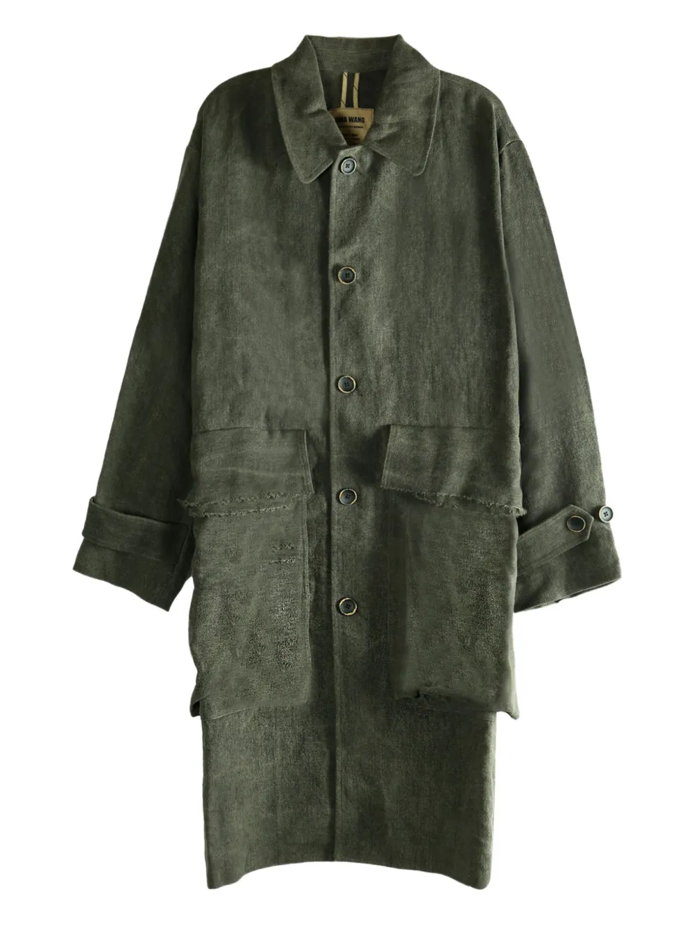 Uma Wang patch-pocket linen coat Grijs