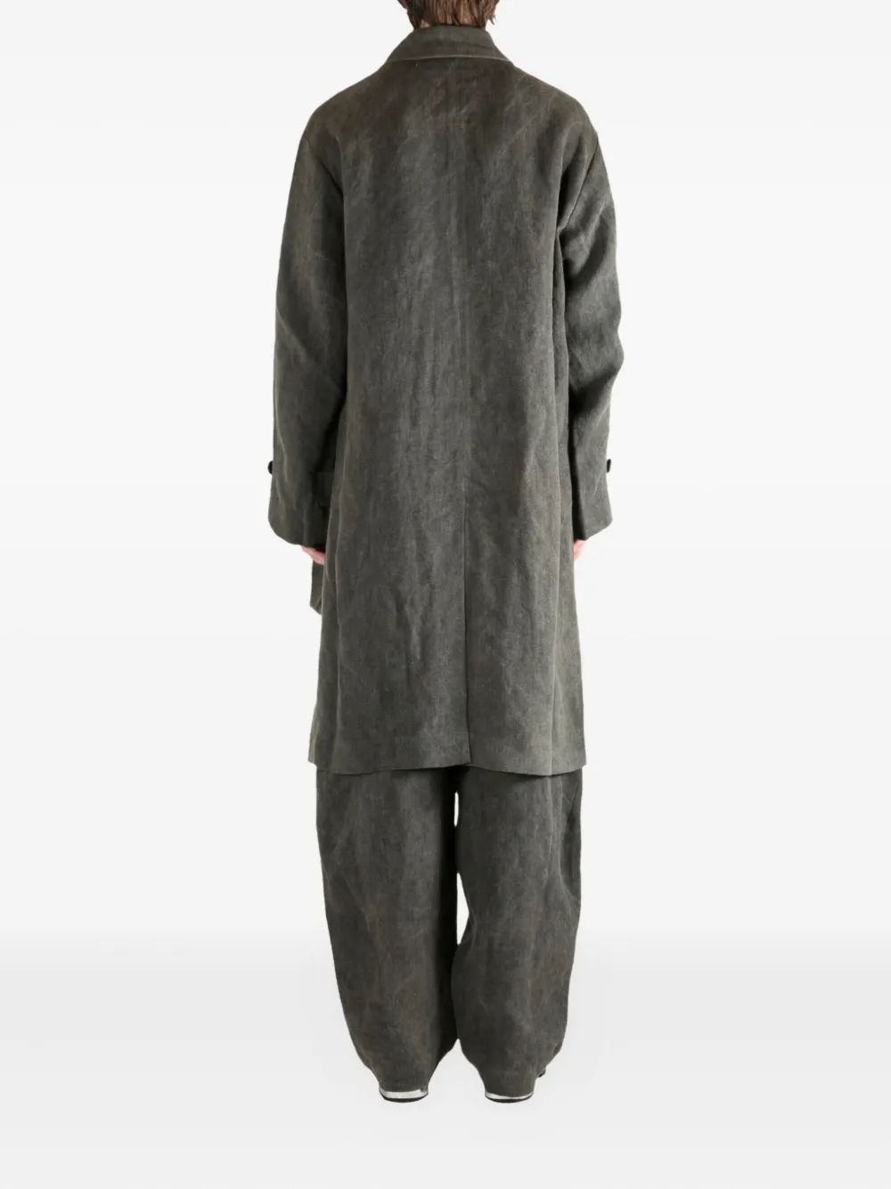 Uma Wang patch-pocket linen coat Grijs