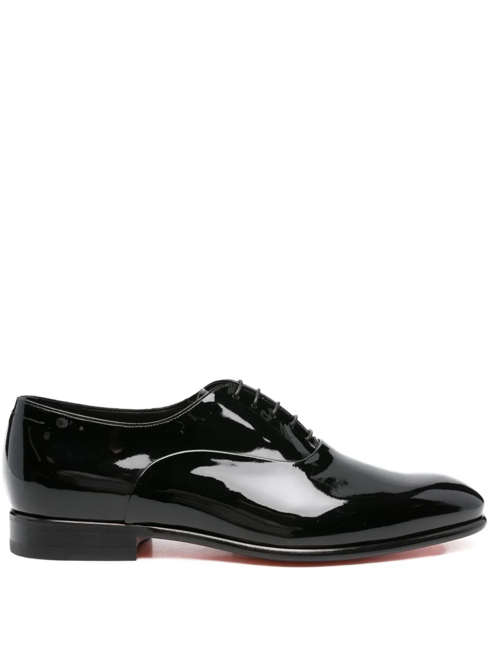 Santoni lace-up patent-leather oxford shoes Black