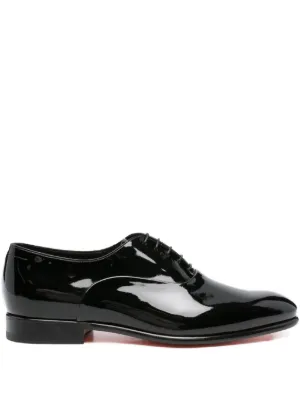 Santoni Leather Oxford Shoes - Black