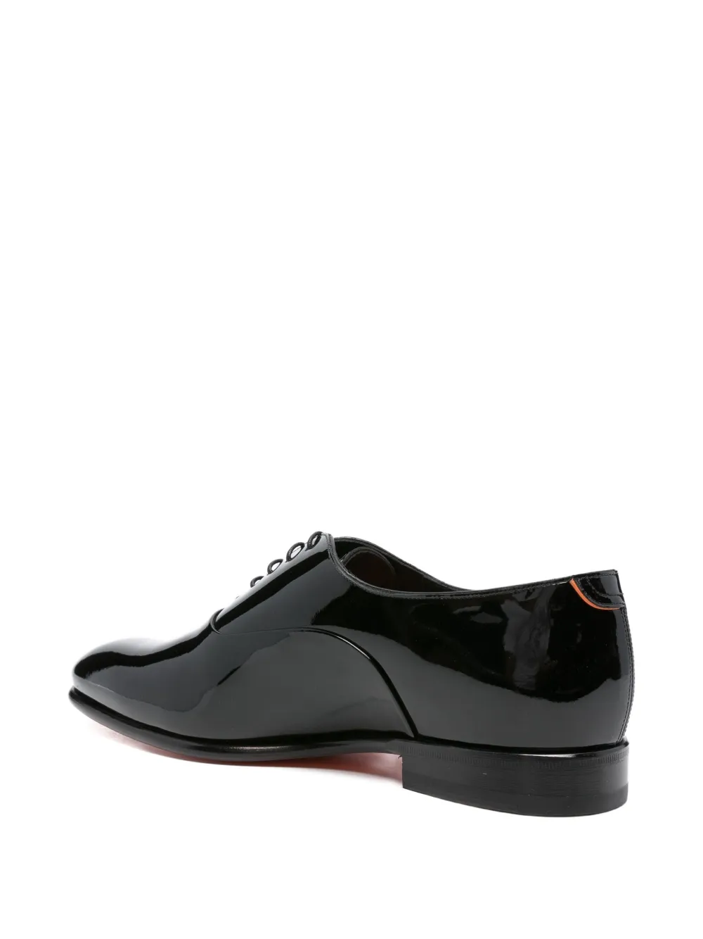 Santoni lace-up patent-leather oxford shoes Black