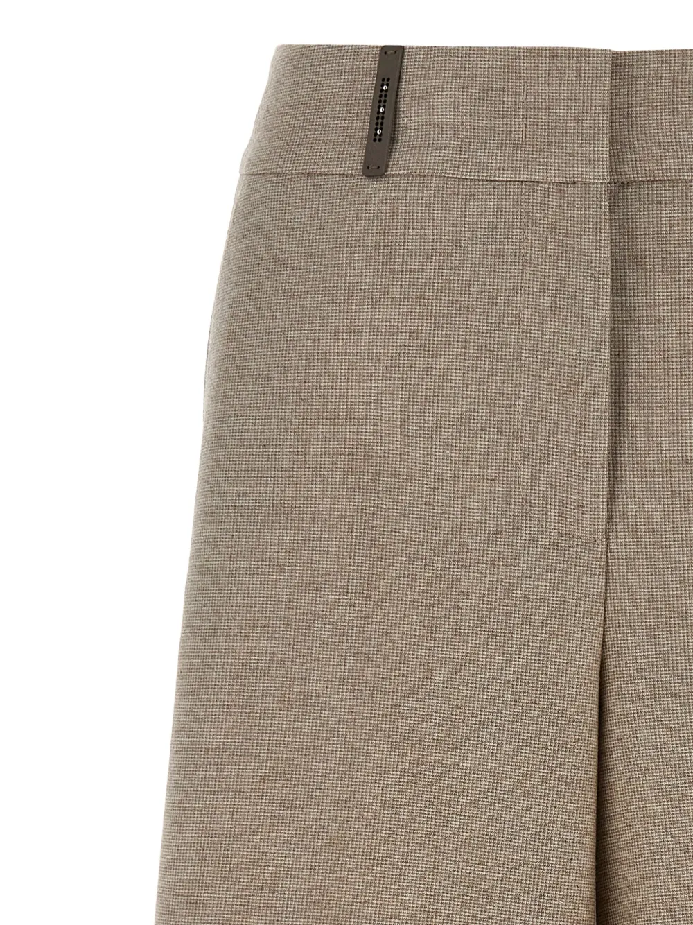 Peserico Micro Houndstooth Long Bermuda Shorts Bermuda And Short Beige In Brown