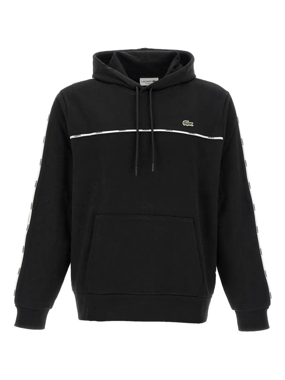 Lacoste Katoenen hoodie met afwerking Zwart