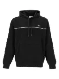 Lacoste tape-trimmed cotton hoodie - Black