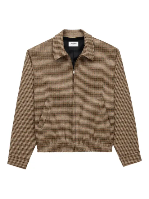 Saint Laurent checked zip-up bomber jacket