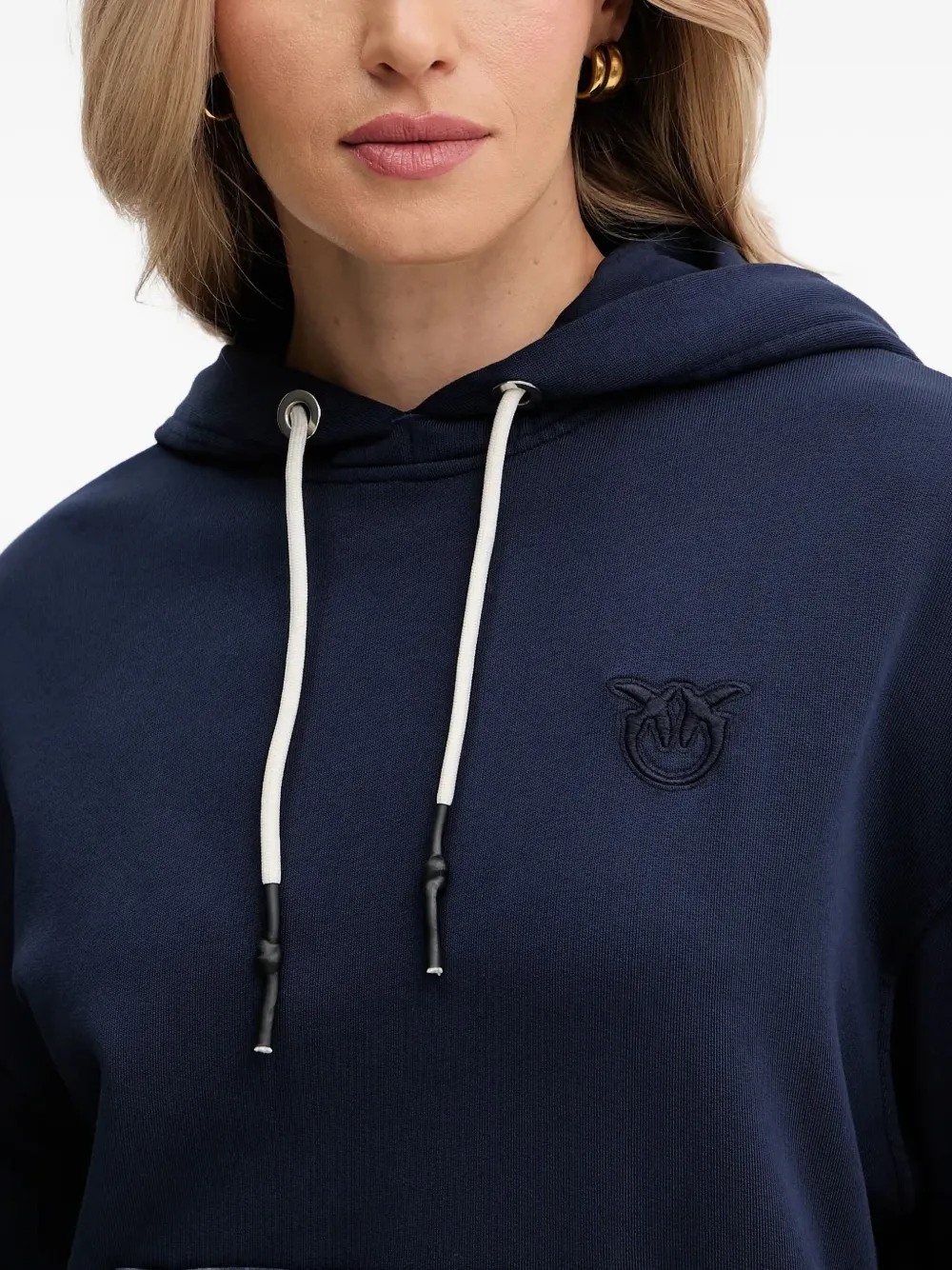 Pinko Melato Logo-detail Hoodie In Blue
