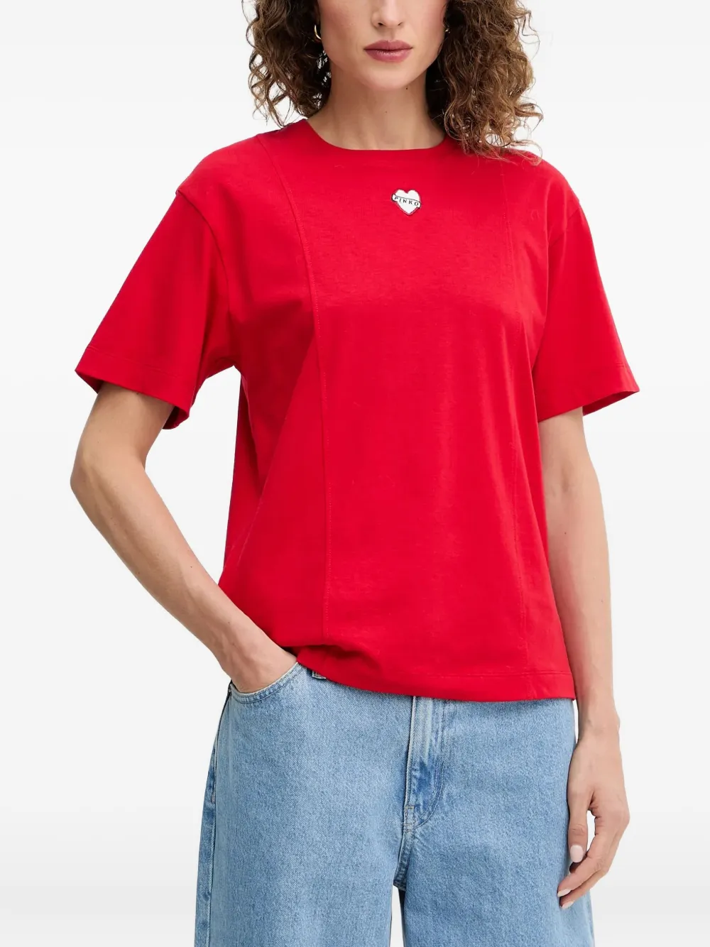 PINKO T-shirt TORTINO con ricamo - Rosso