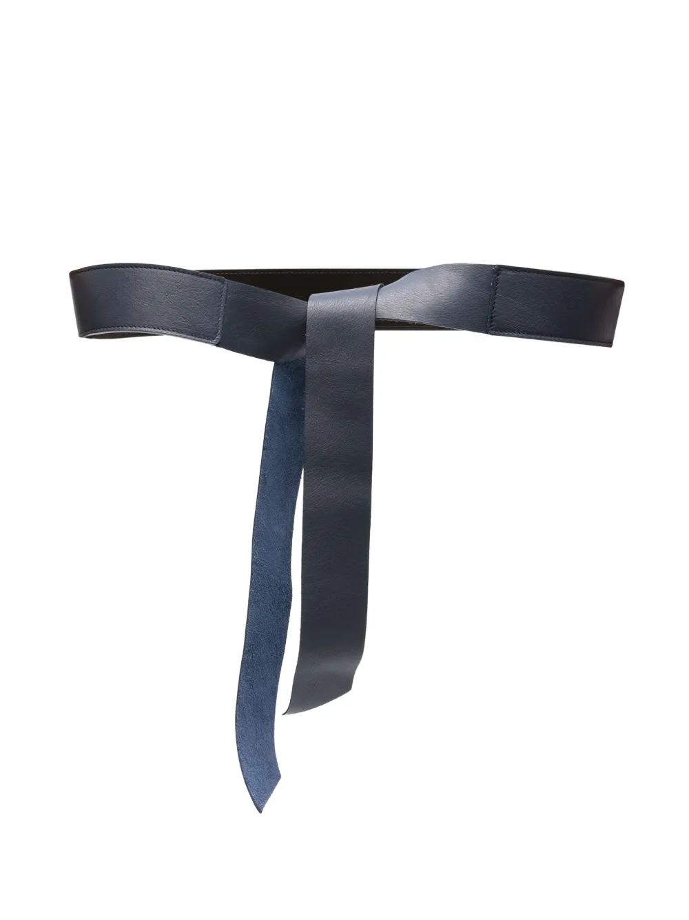 Niu Leren riem met gestrikt uiteinde - Blauw