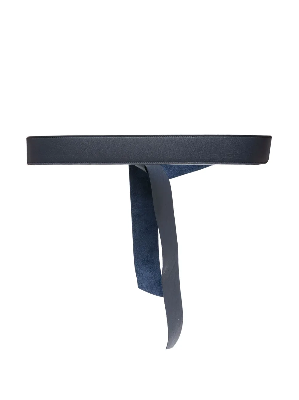 Niū Leather Tie-end Belt In Blue