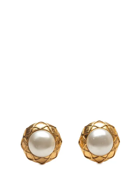 CHANEL Pre-Owned 1970-1980 vergulde oorclips met imitatieparel
