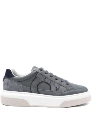 フェラガモFERRAGAMO 新品グレービジュースウェードスニーカー23.5 Ferragamo レザー スニーカー | グレー | FARFETCH JP
