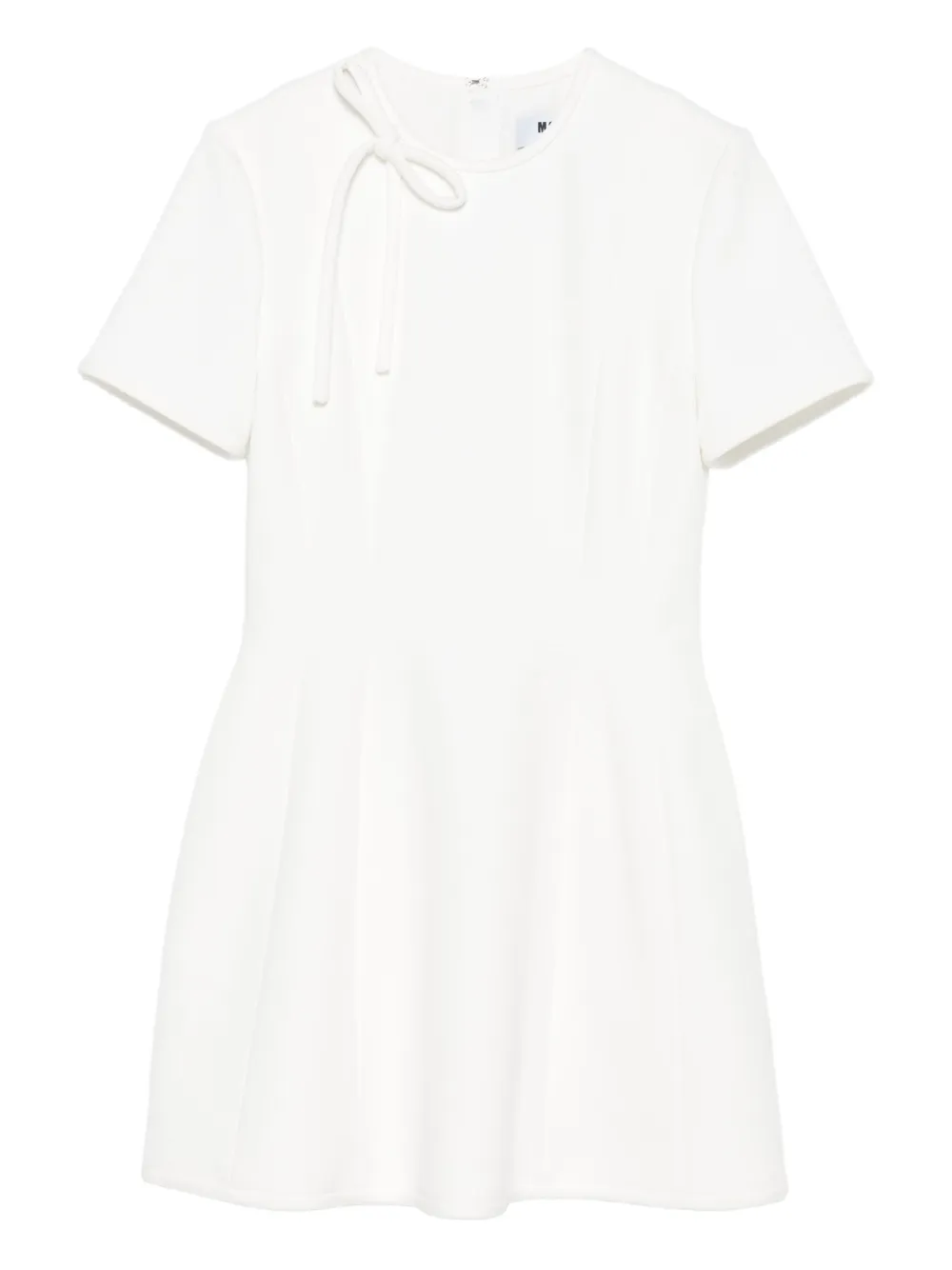 MSGM neck-tie skater mini dress | White | Image 1