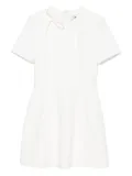 MSGM neck-tie skater mini dress - White