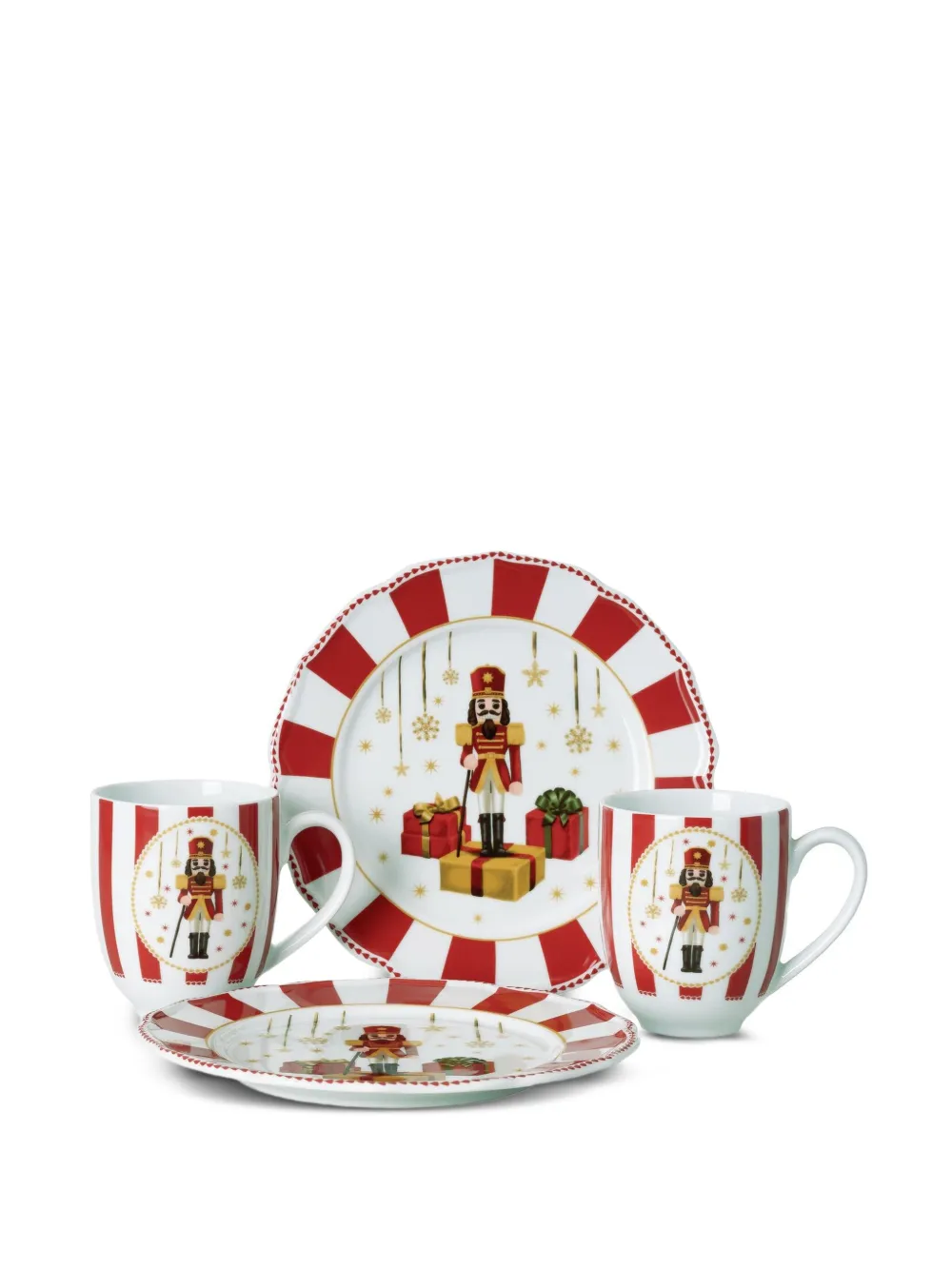 HUTSCHENREUTHER Christmas Love nutcracker striped mug set (set of four) | Tableware | Image 2