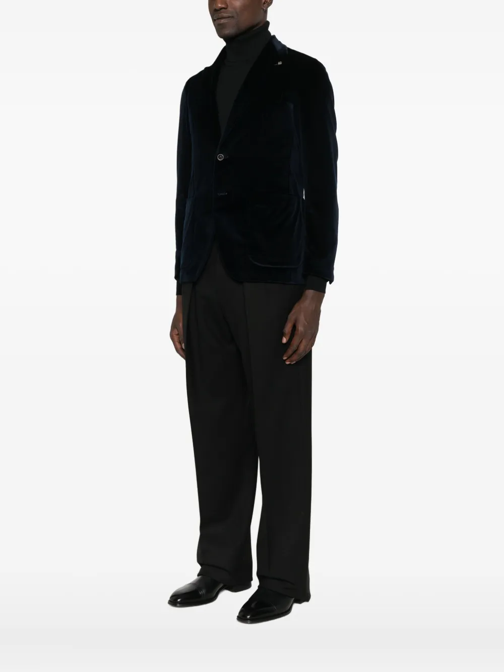 Tagliatore velvet patch-pocket blazer Blauw
