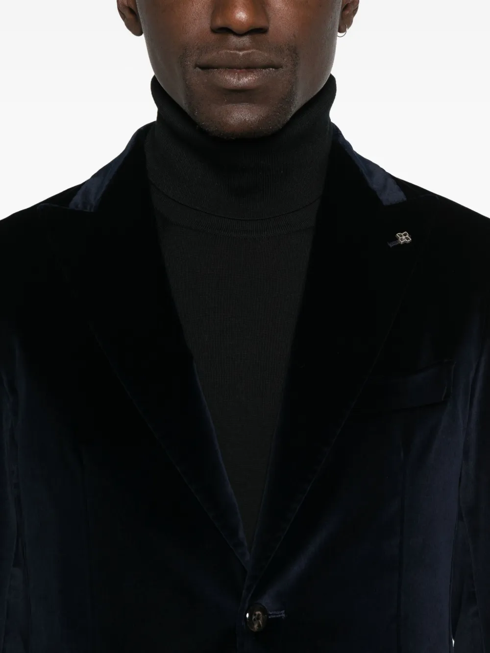 Tagliatore velvet patch-pocket blazer Blauw