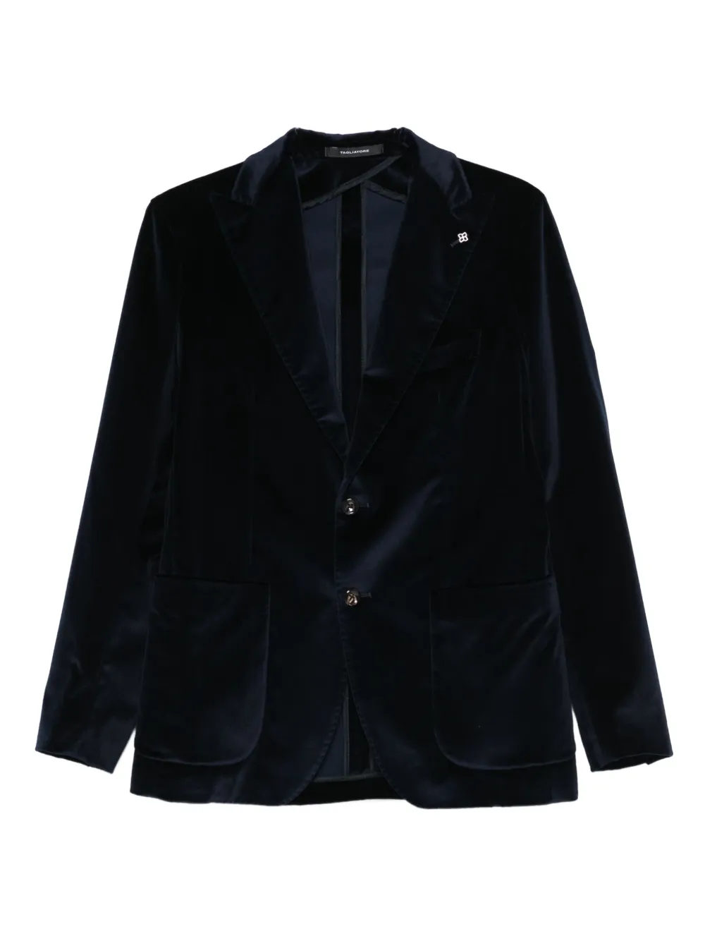 Tagliatore velvet patch-pocket blazer Blauw