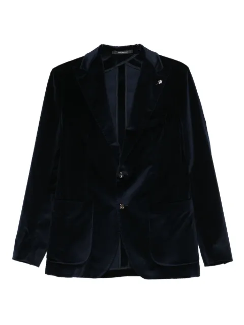 Tagliatore velvet patch-pocket blazer