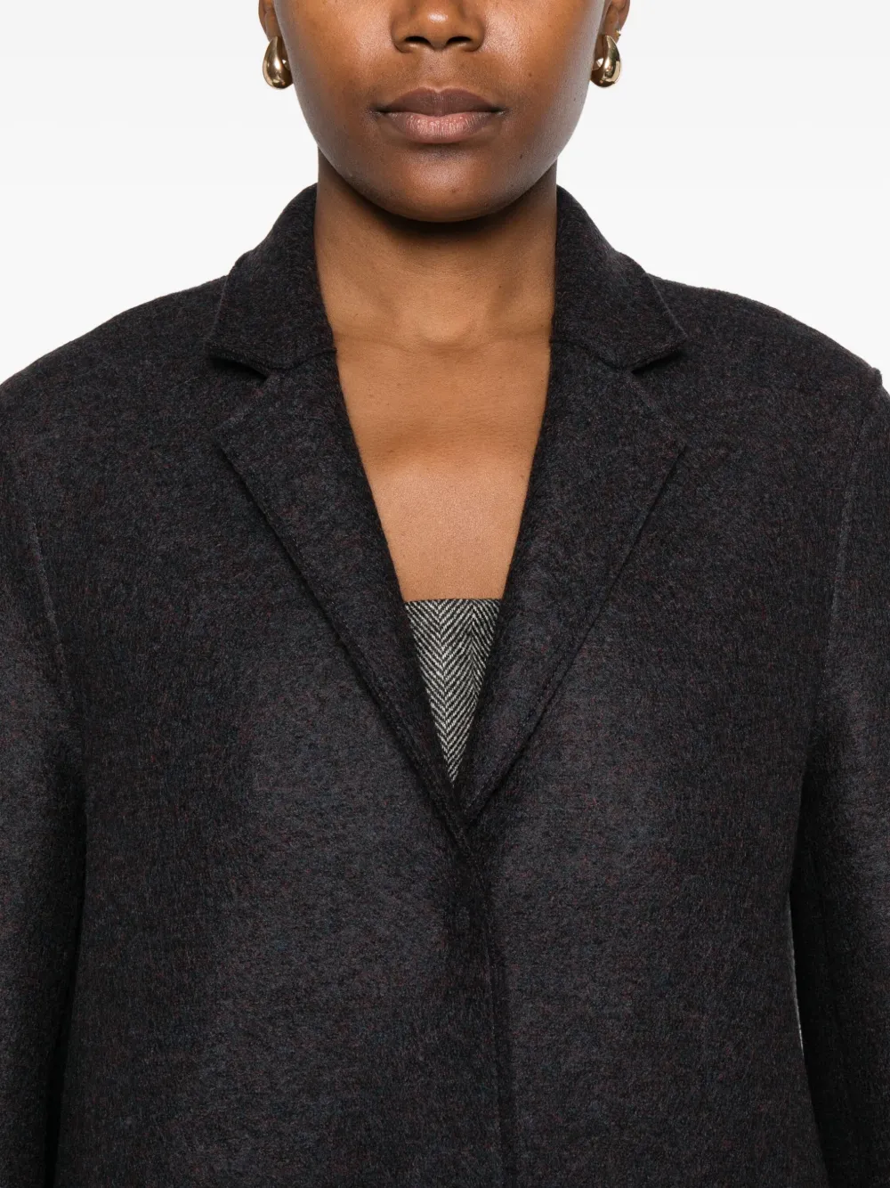 Harris Wharf London Single-breasted Wool Coat In Black