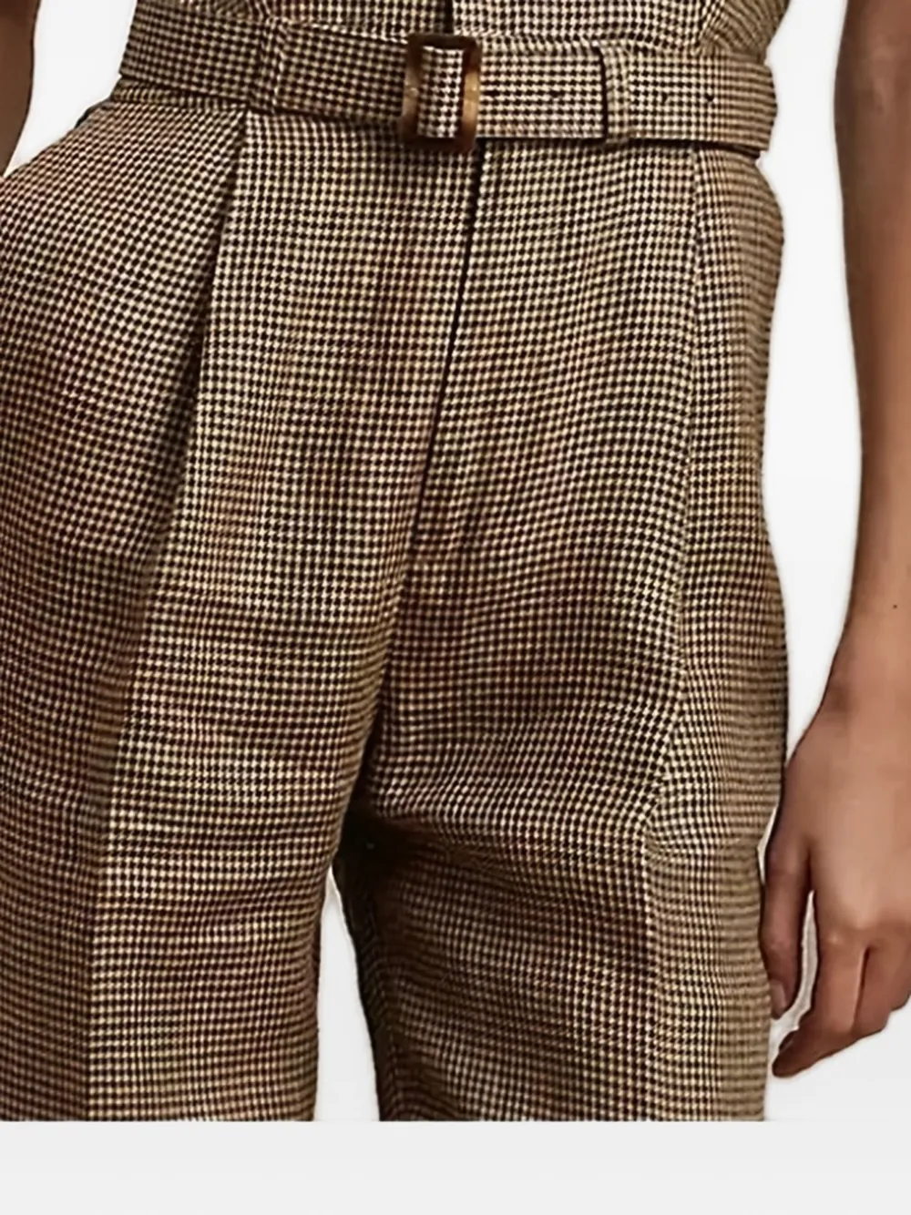 Lauren Ralph Lauren button-fastening check jumpsuit Bruin