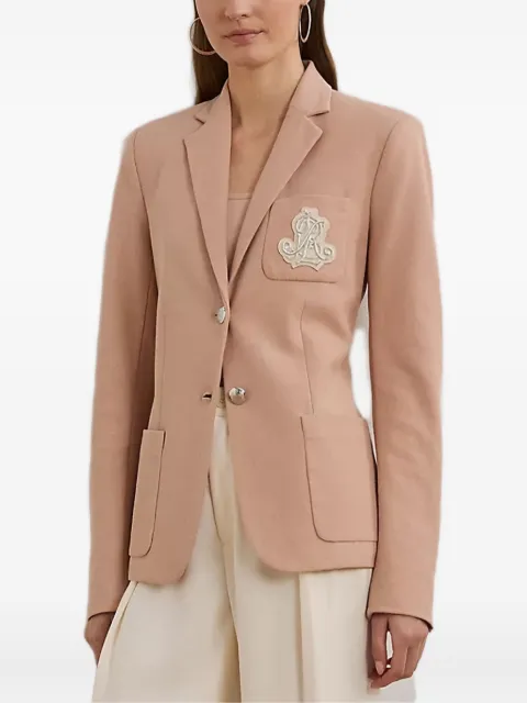 Lauren Ralph Lauren embroidered-patch button-detail blazer