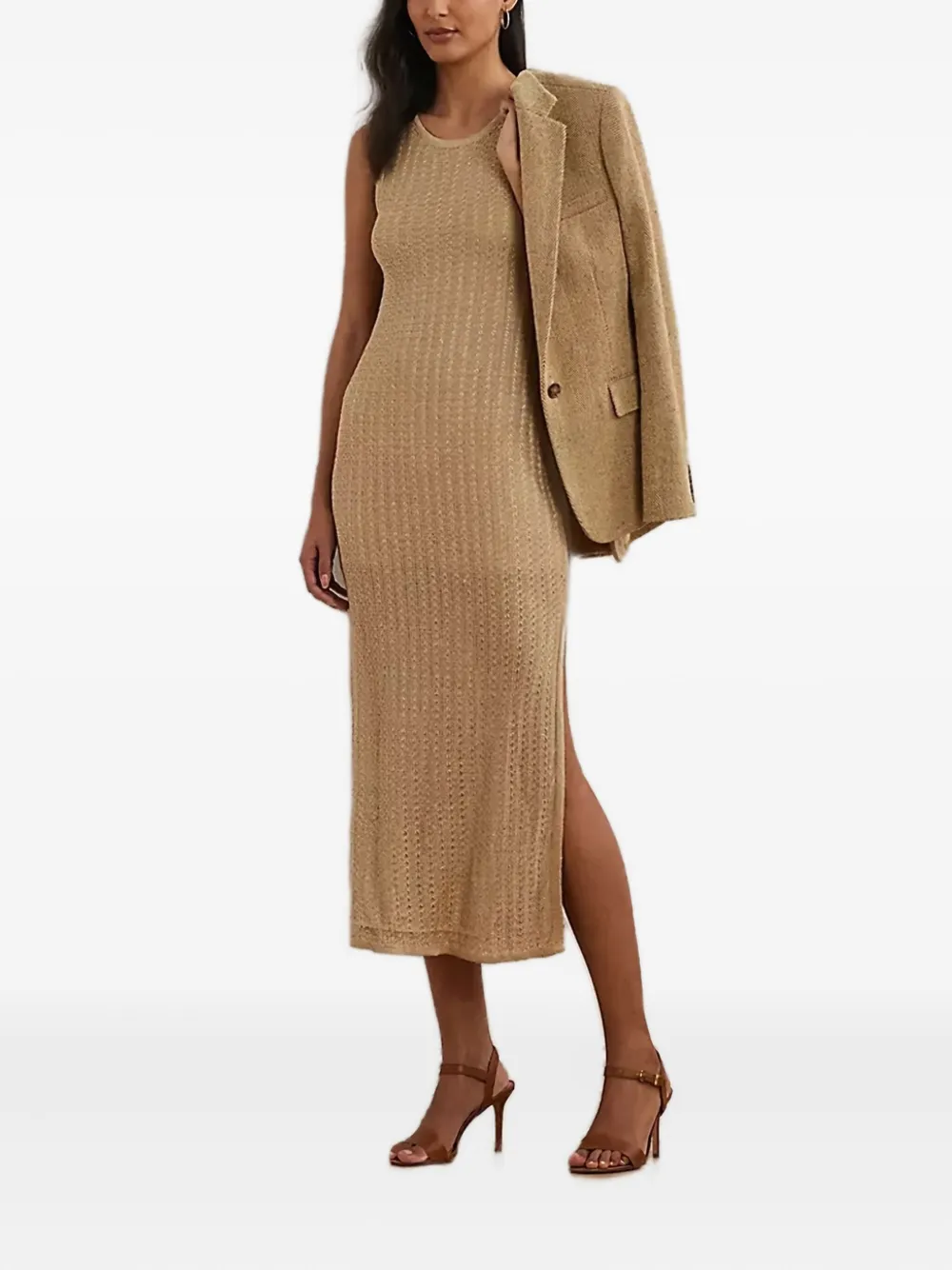 open-knit midi dress