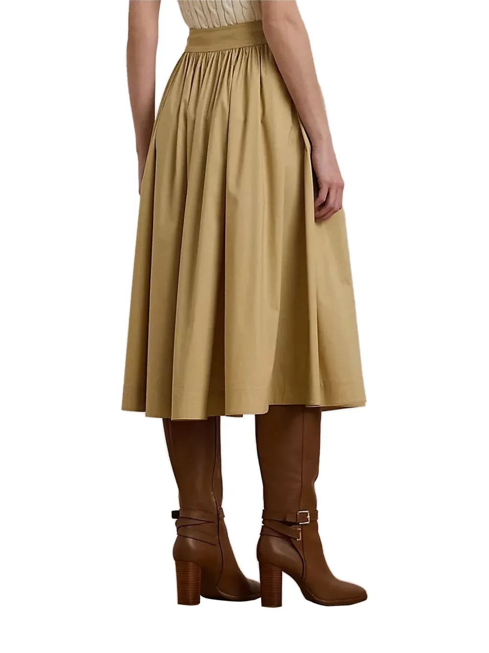 Lauren Ralph Lauren Gesmockte rok met knopen Beige