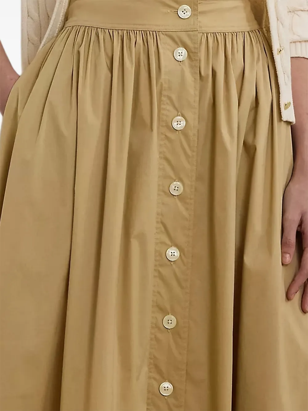 Lauren Ralph Lauren Gesmockte rok met knopen Beige