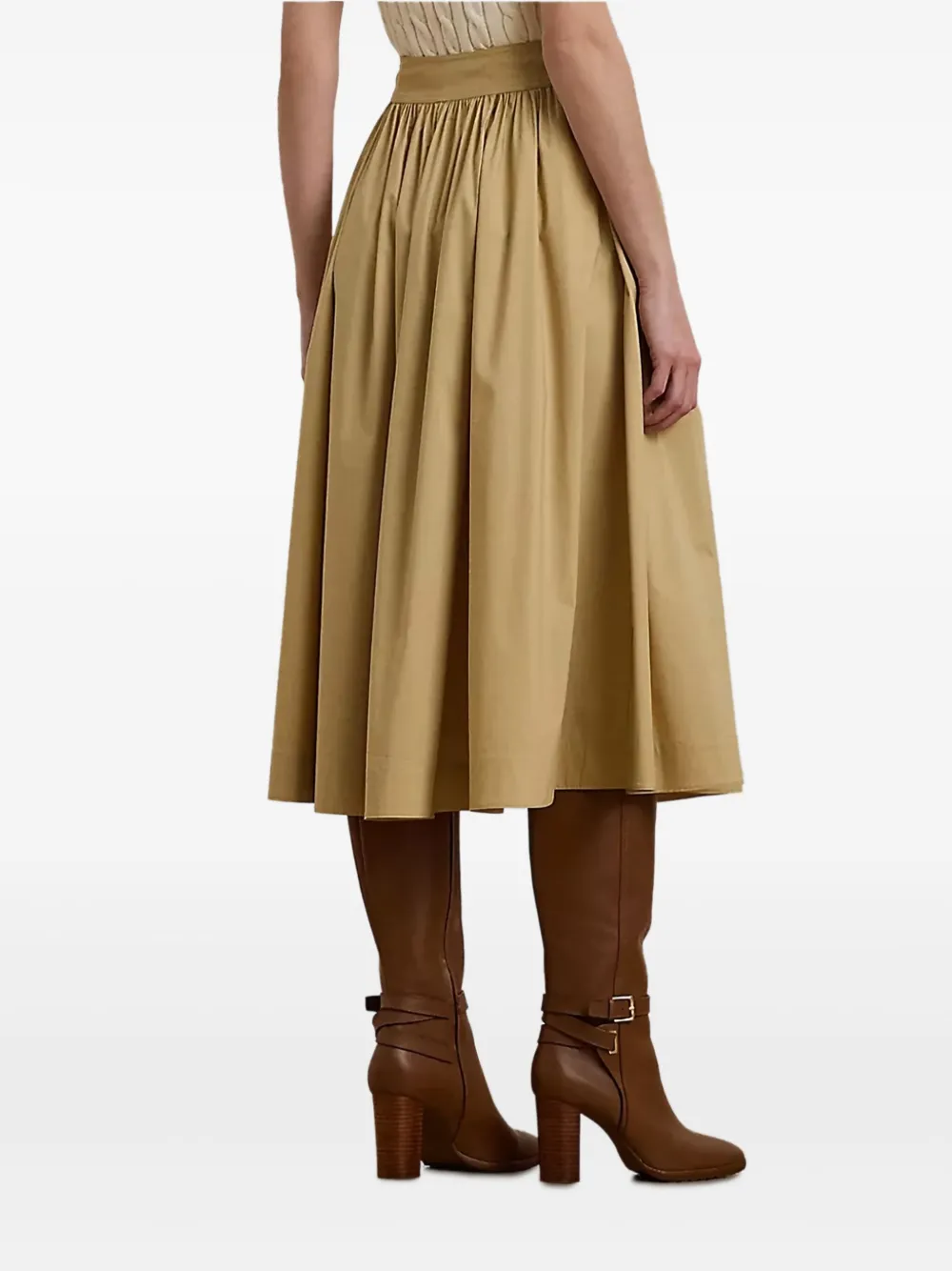  Lauren Ralph Lauren Button-front Gathered Skirt - Neutrals 