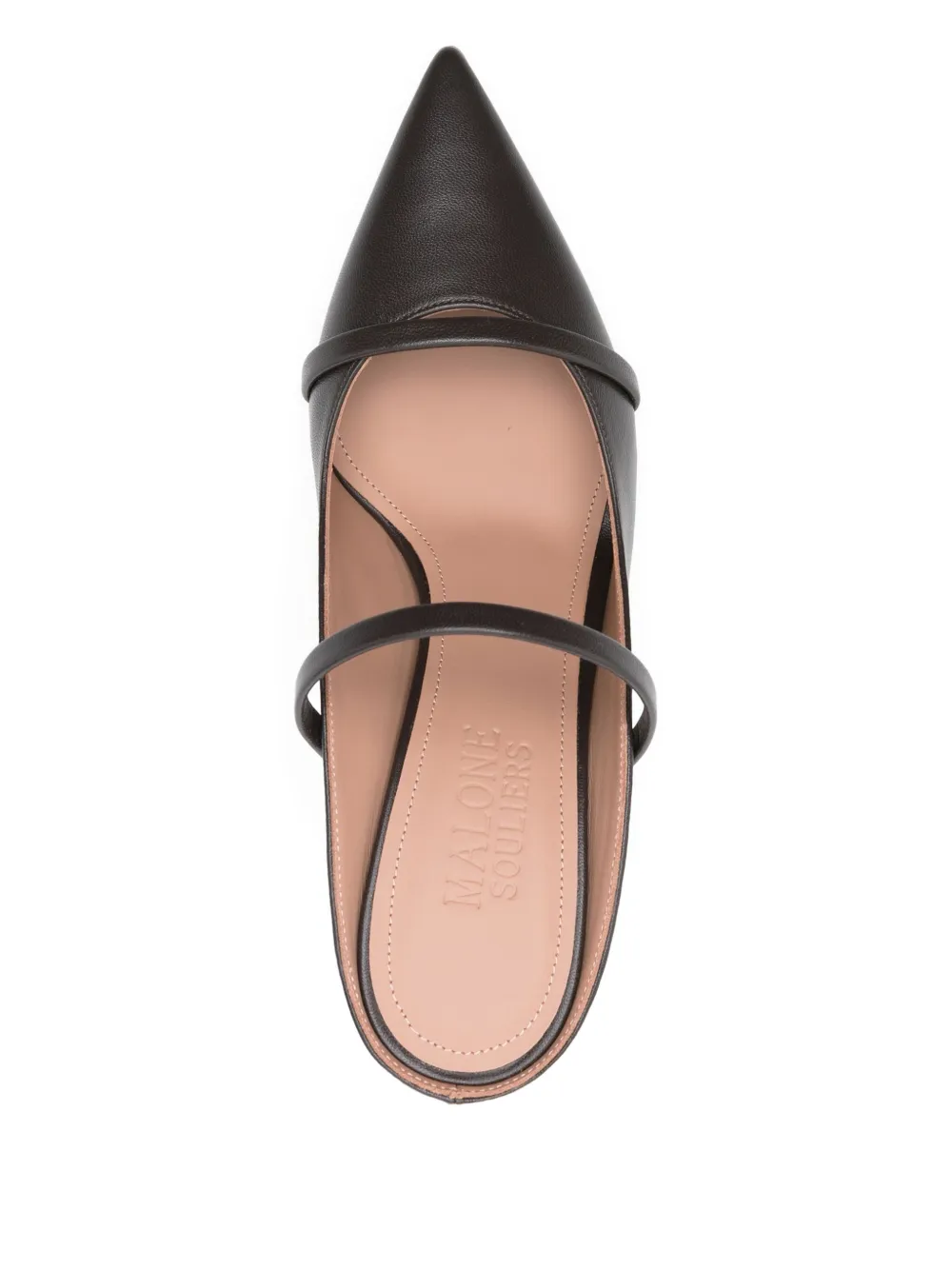 Malone Souliers 70mm Leather Pointed-toe Mules In Brown