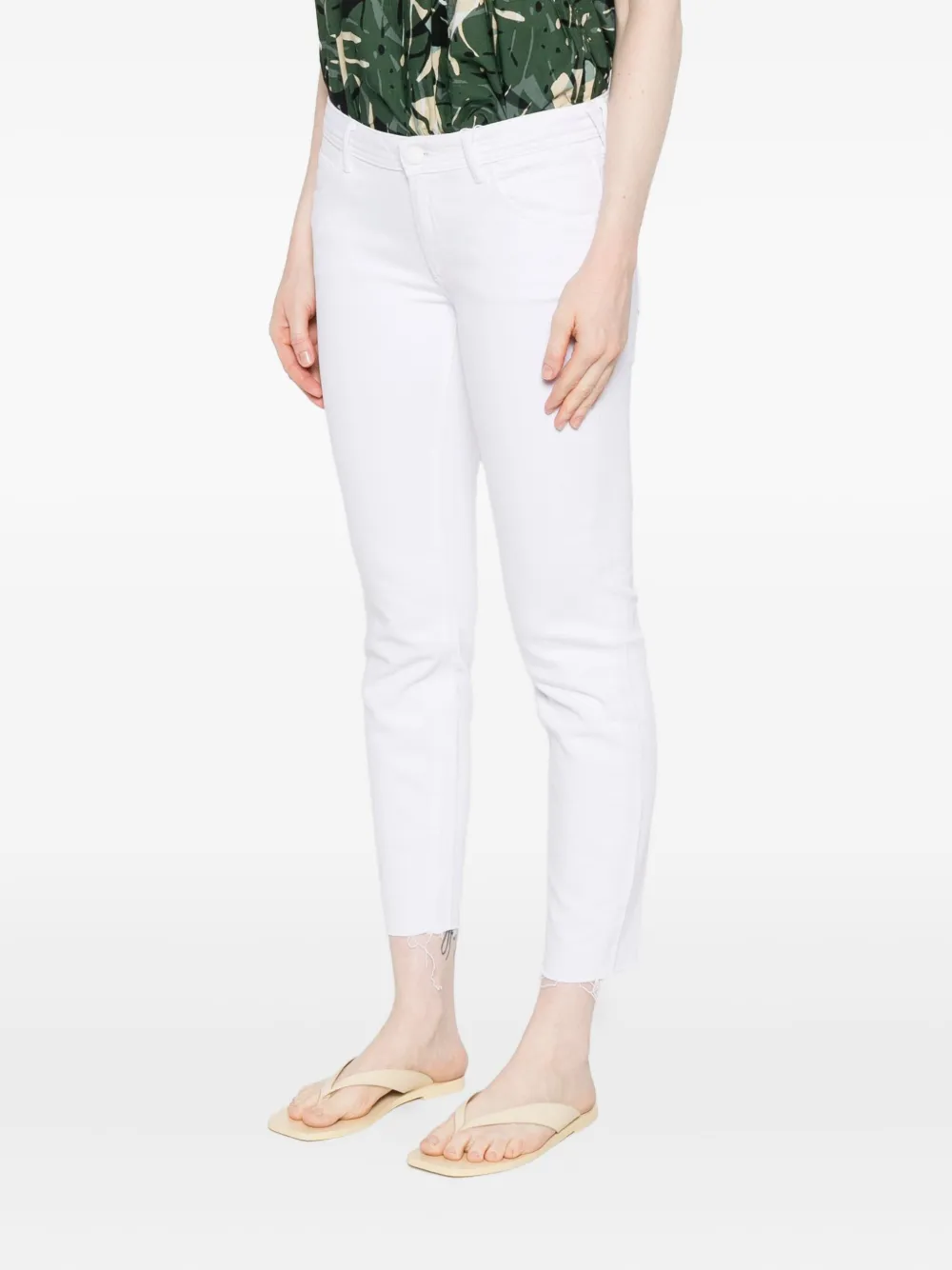 Marc O'polo Frayed-hem Trousers In White