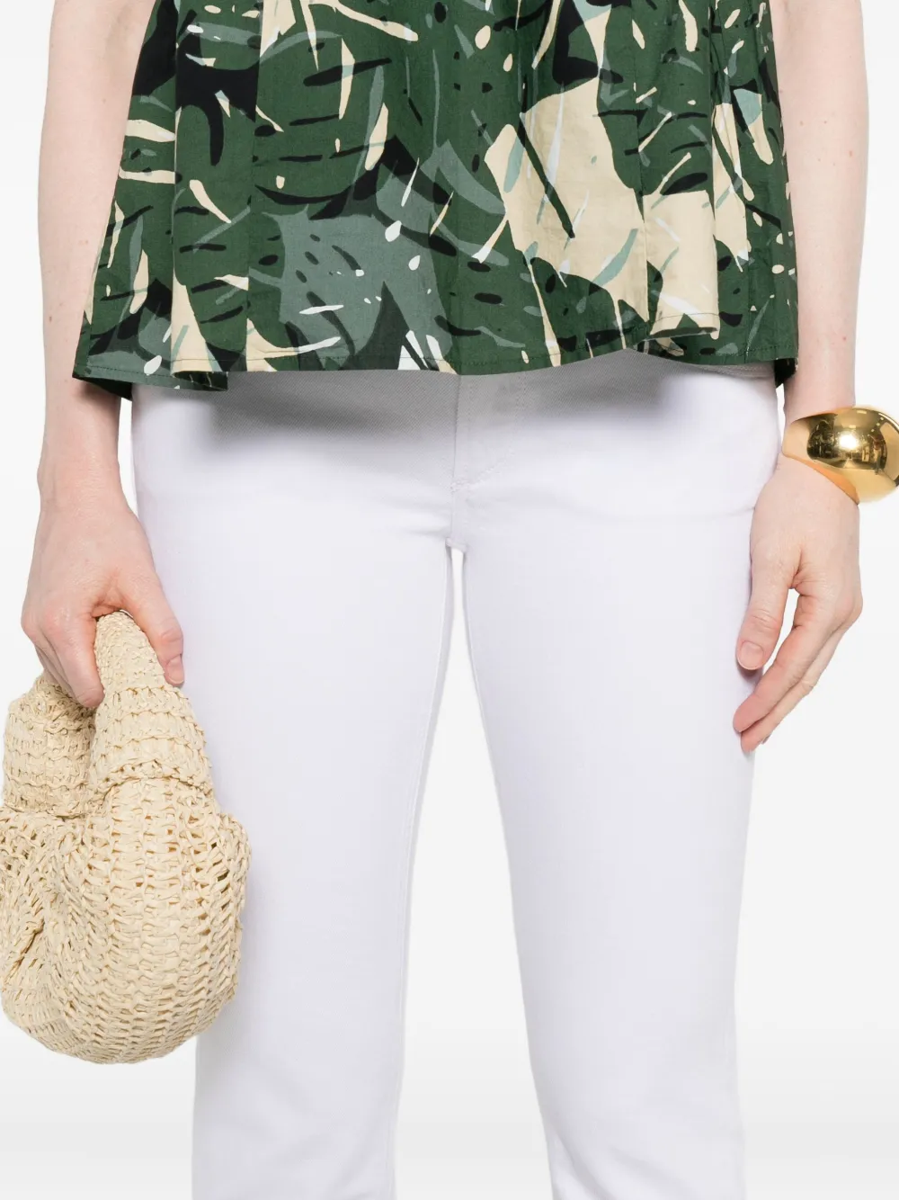 Marc O'polo Frayed-hem Trousers In White