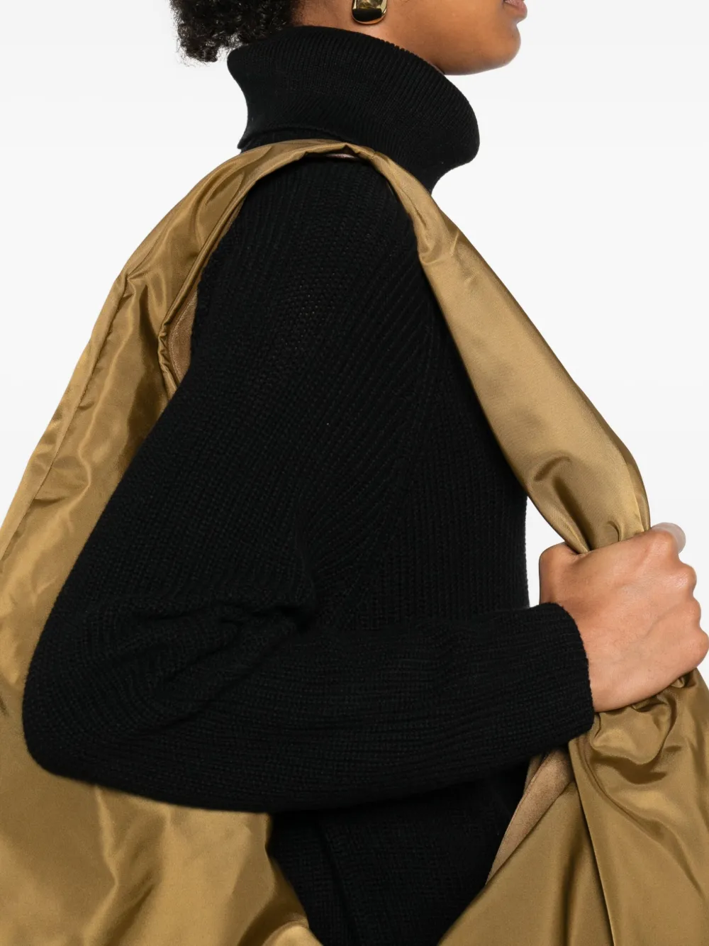 Marc O'Polo Ribgebreide midi-jurk met col Zwart