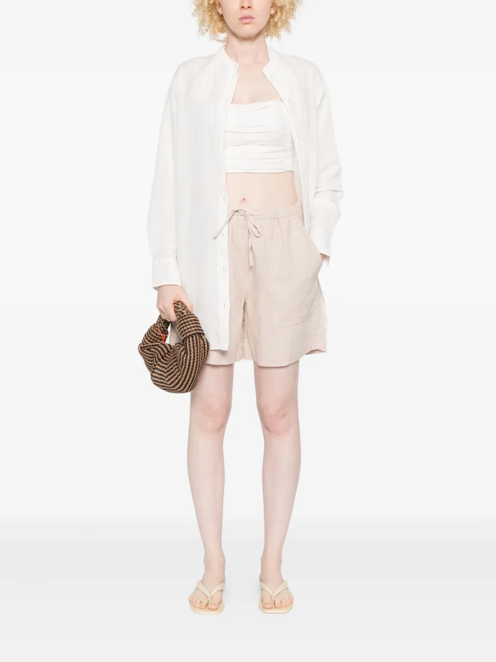 Marc O'Polo drawstring linen shorts - Beige
