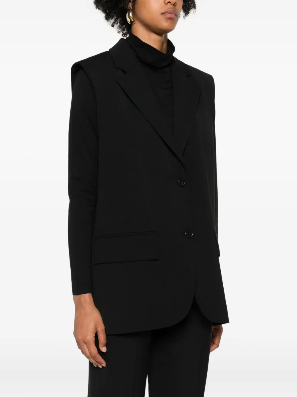 Marc O'polo Sleeveless Buttoned Gilet In Black