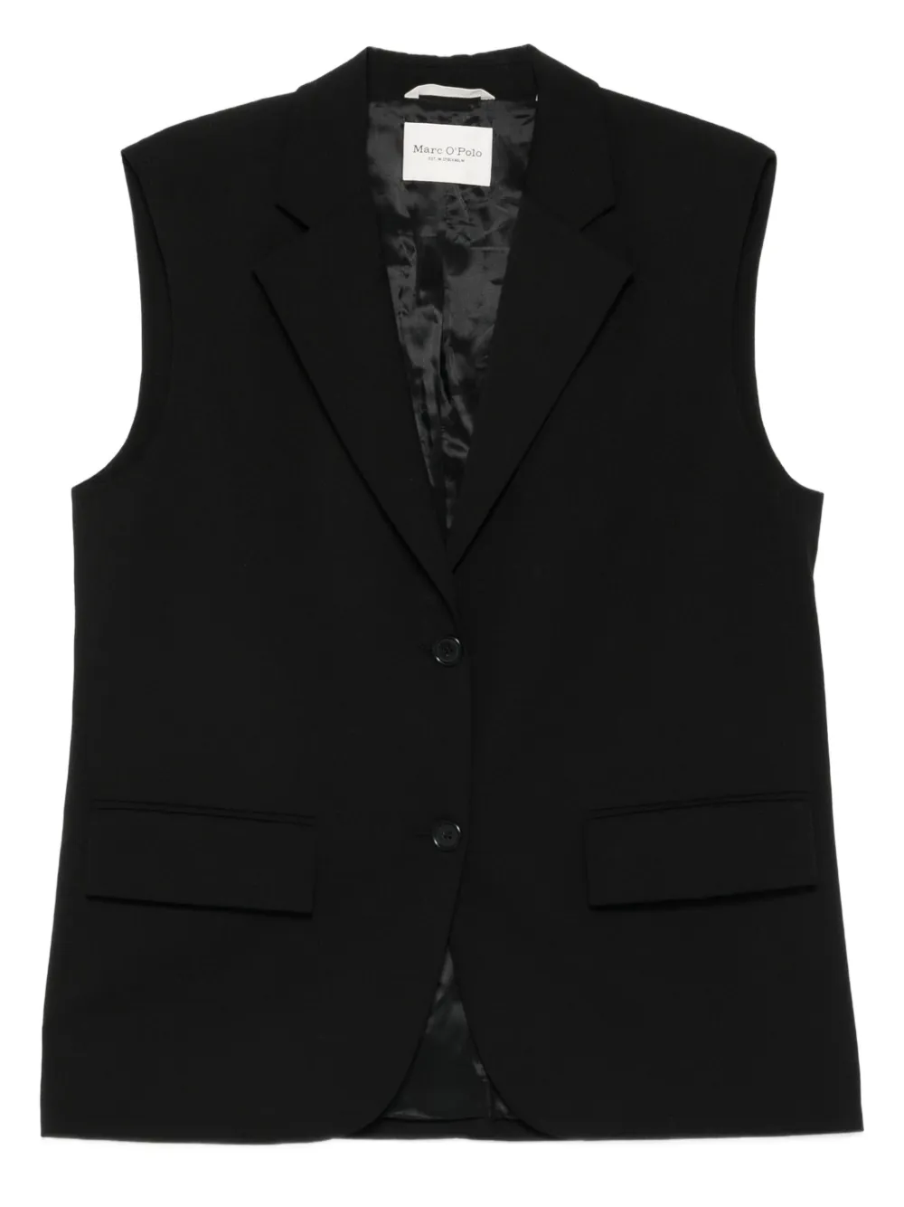 Marc O'polo Sleeveless Buttoned Gilet In Black