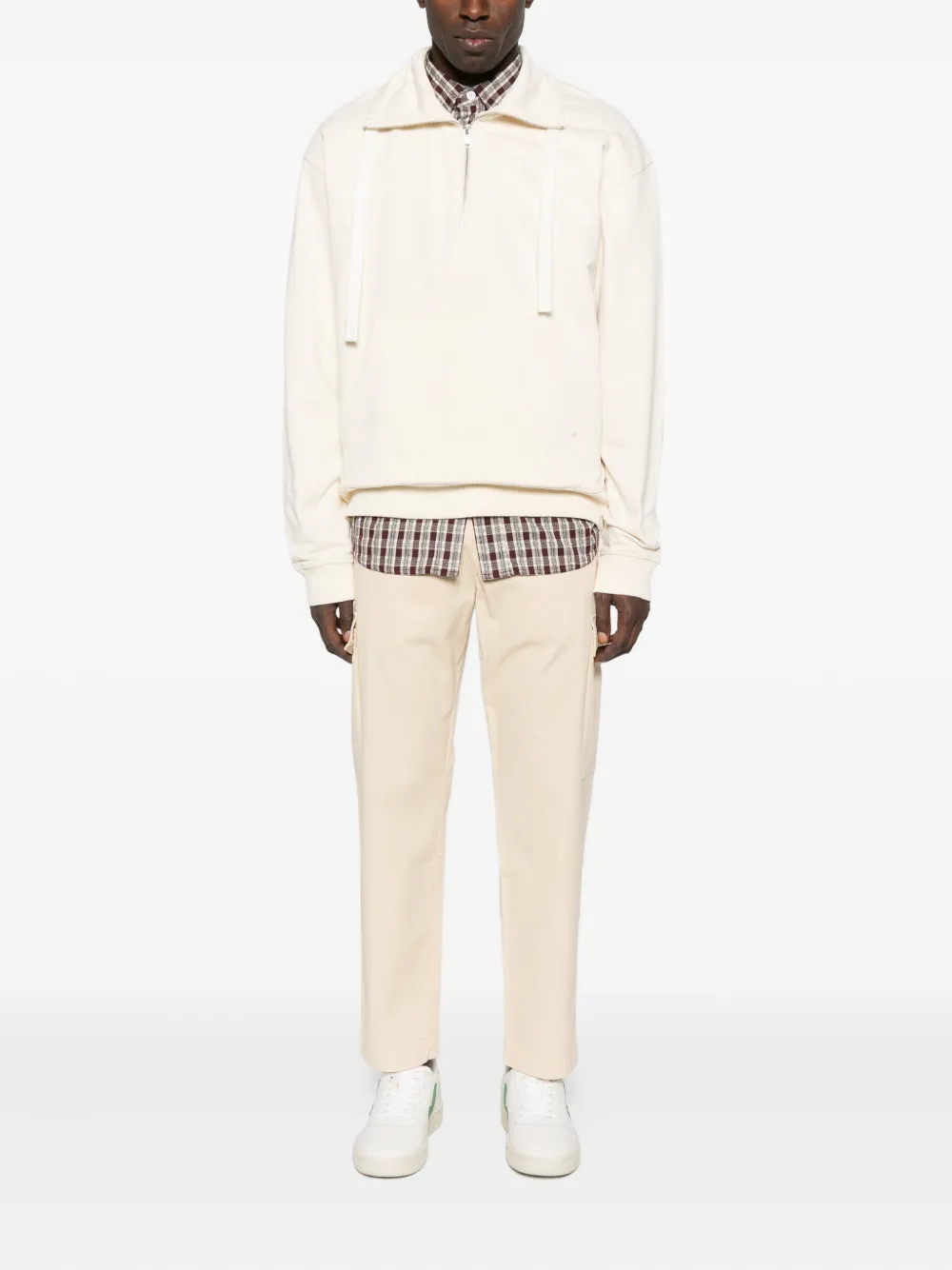 Marc O'Polo Sweater met halve rits - Beige