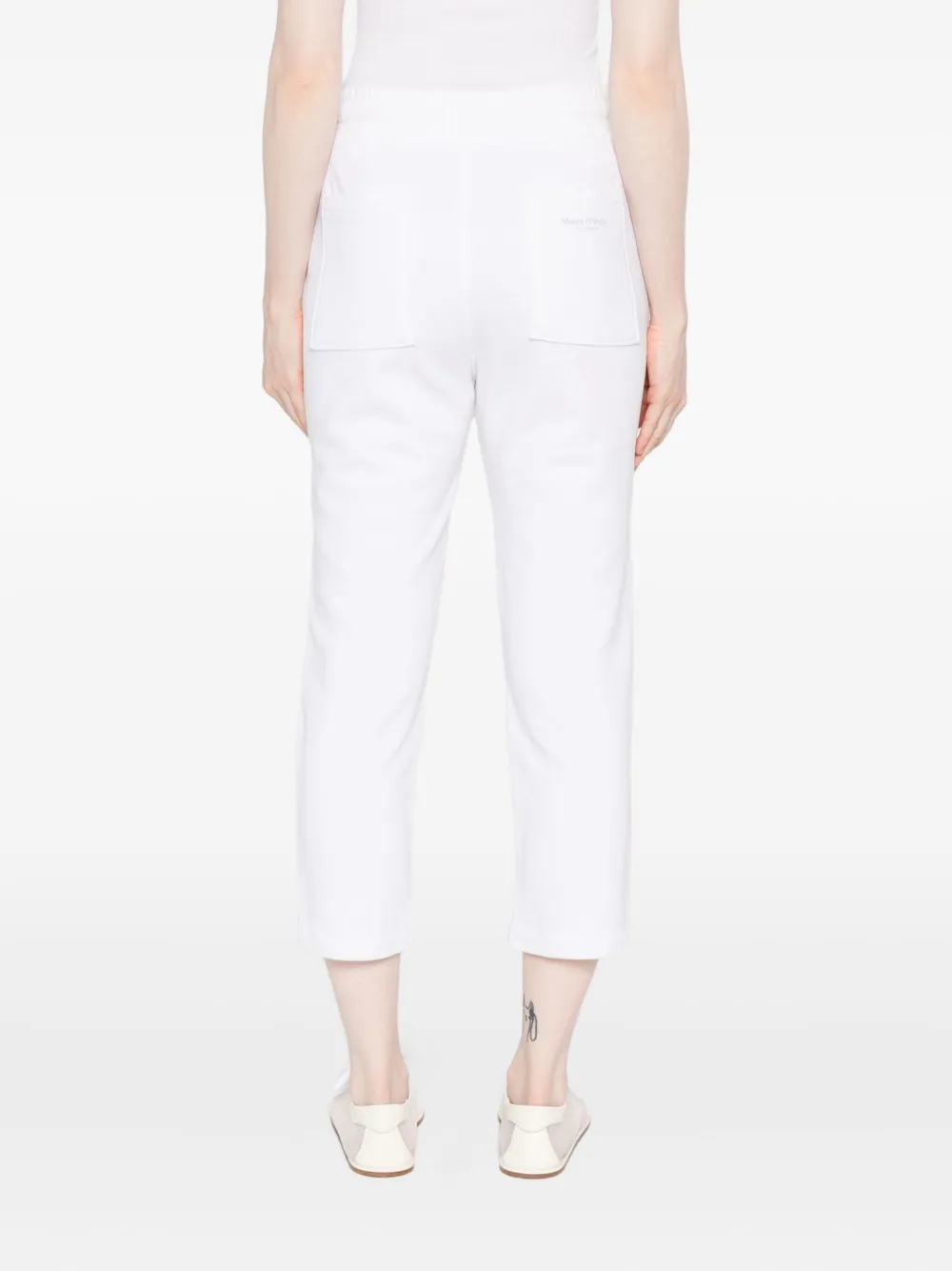 Marc O'polo Drawstring Cropped Trousers In White