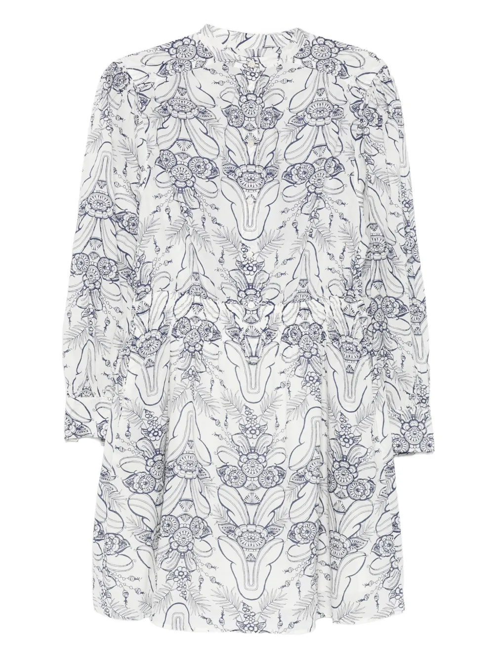 Marc O'Polo floral-pattern long-sleeve mini dress | White | Image 1