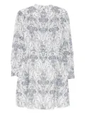 Marc O'Polo floral-pattern long-sleeve mini dress - White