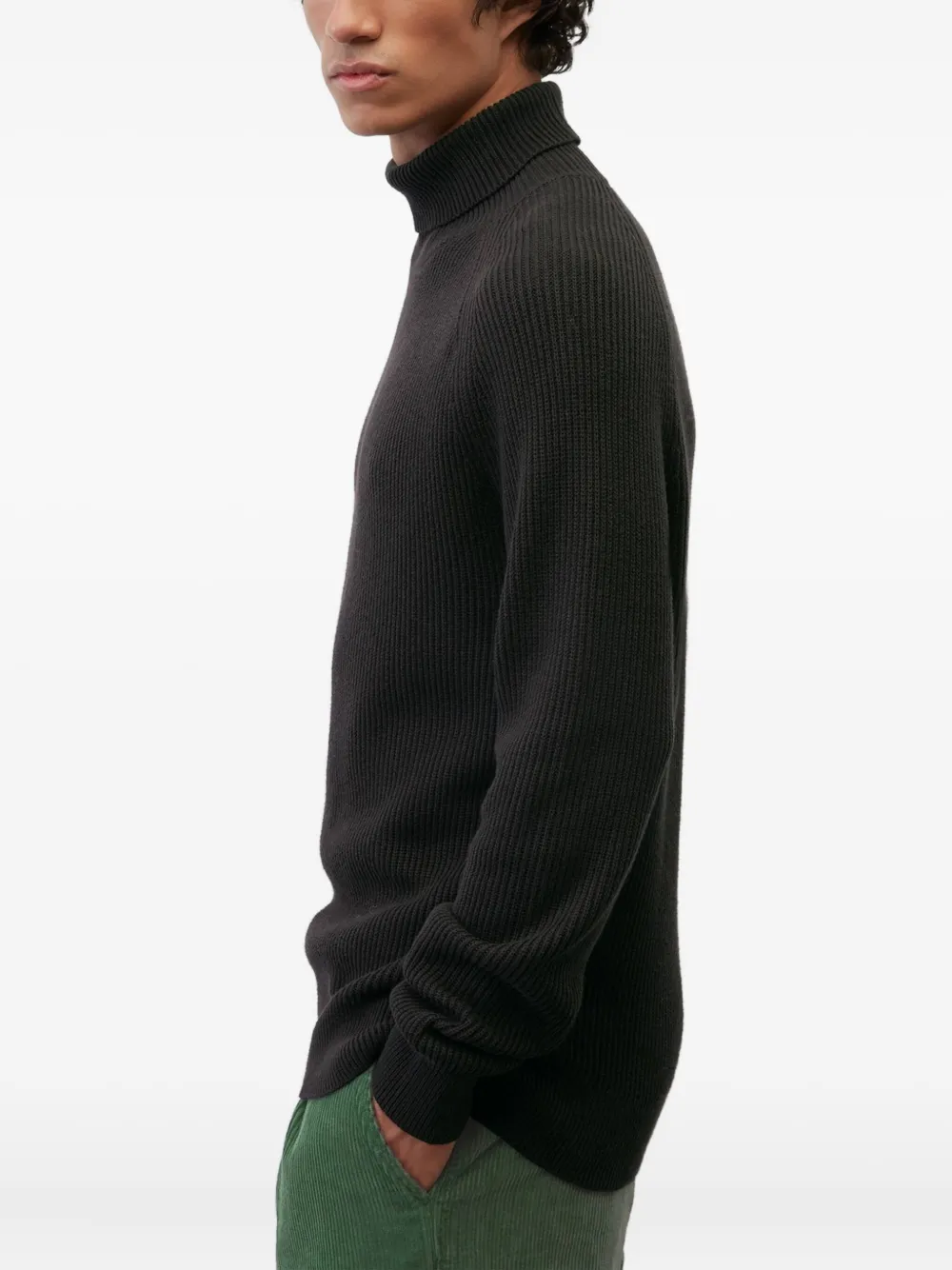 Marc O'Polo Geribbelde coltrui Zwart