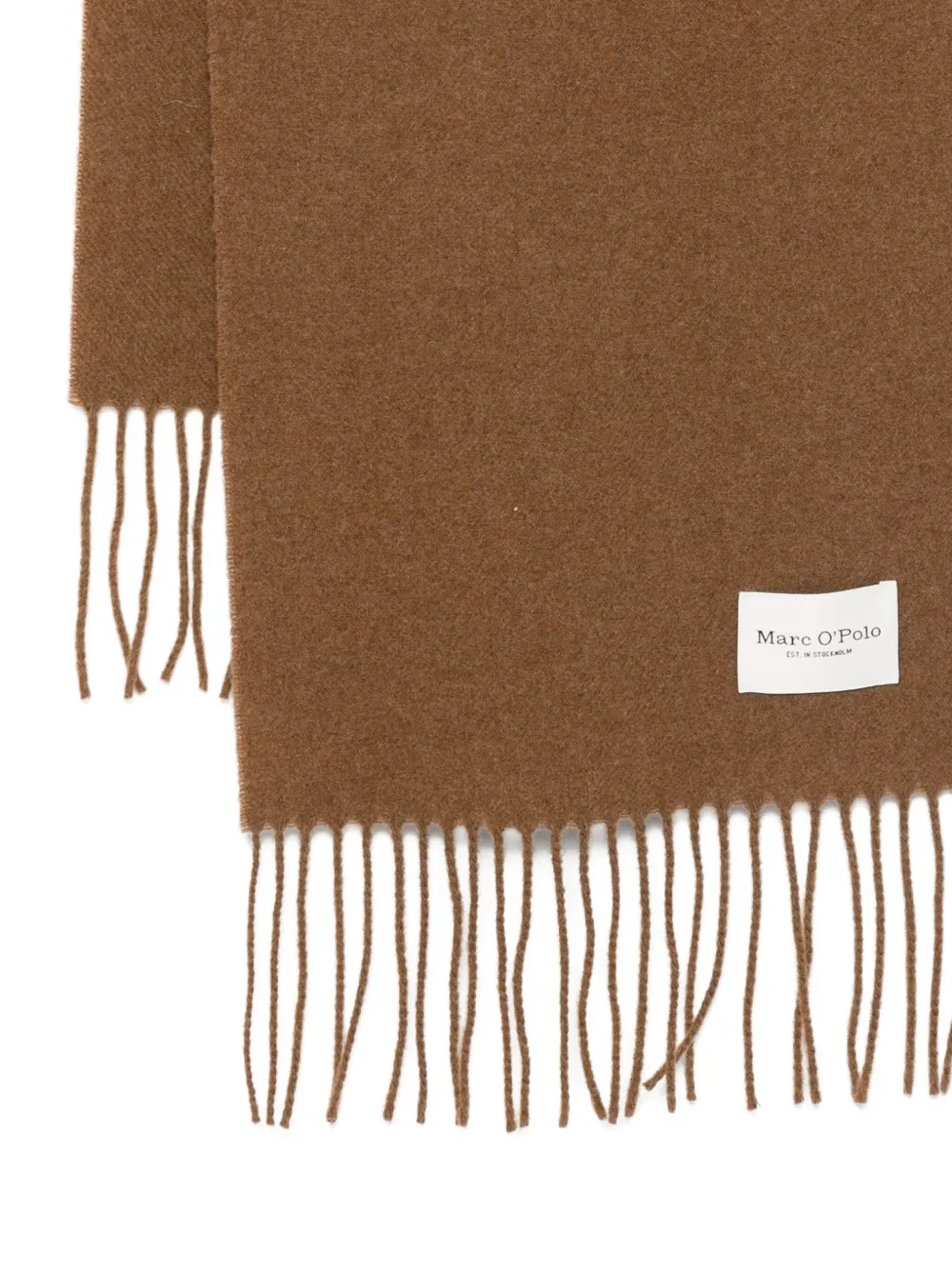 Marc O'Polo fringed wool scarf - Bruin