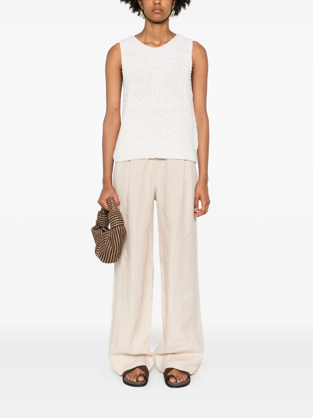 Marc O'Polo pleated linen trousers - Beige