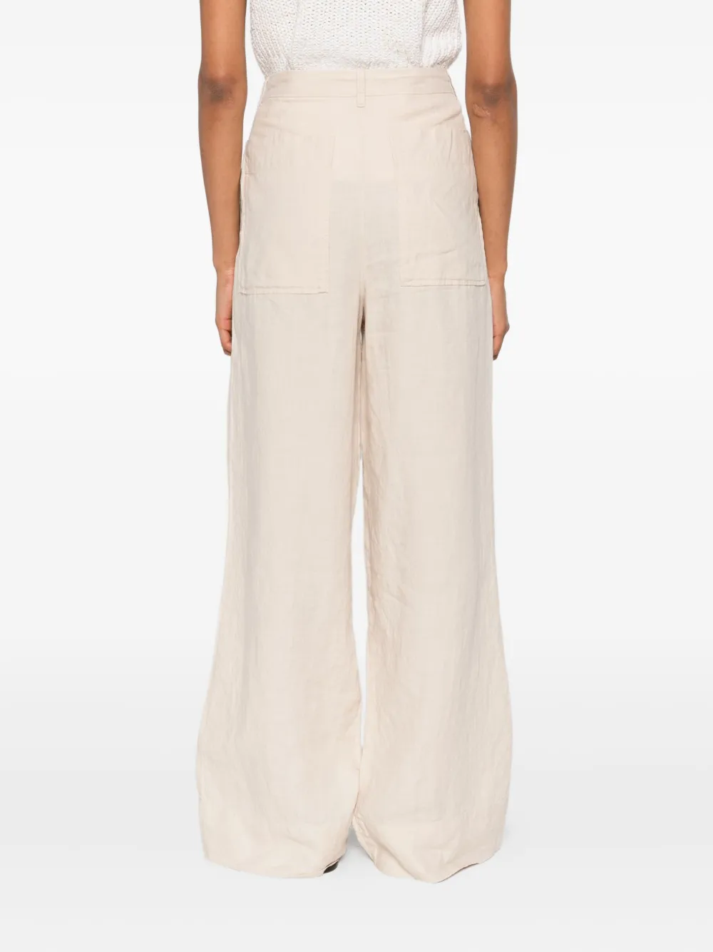 Marc O'polo Pleated Linen Trousers In Neutral