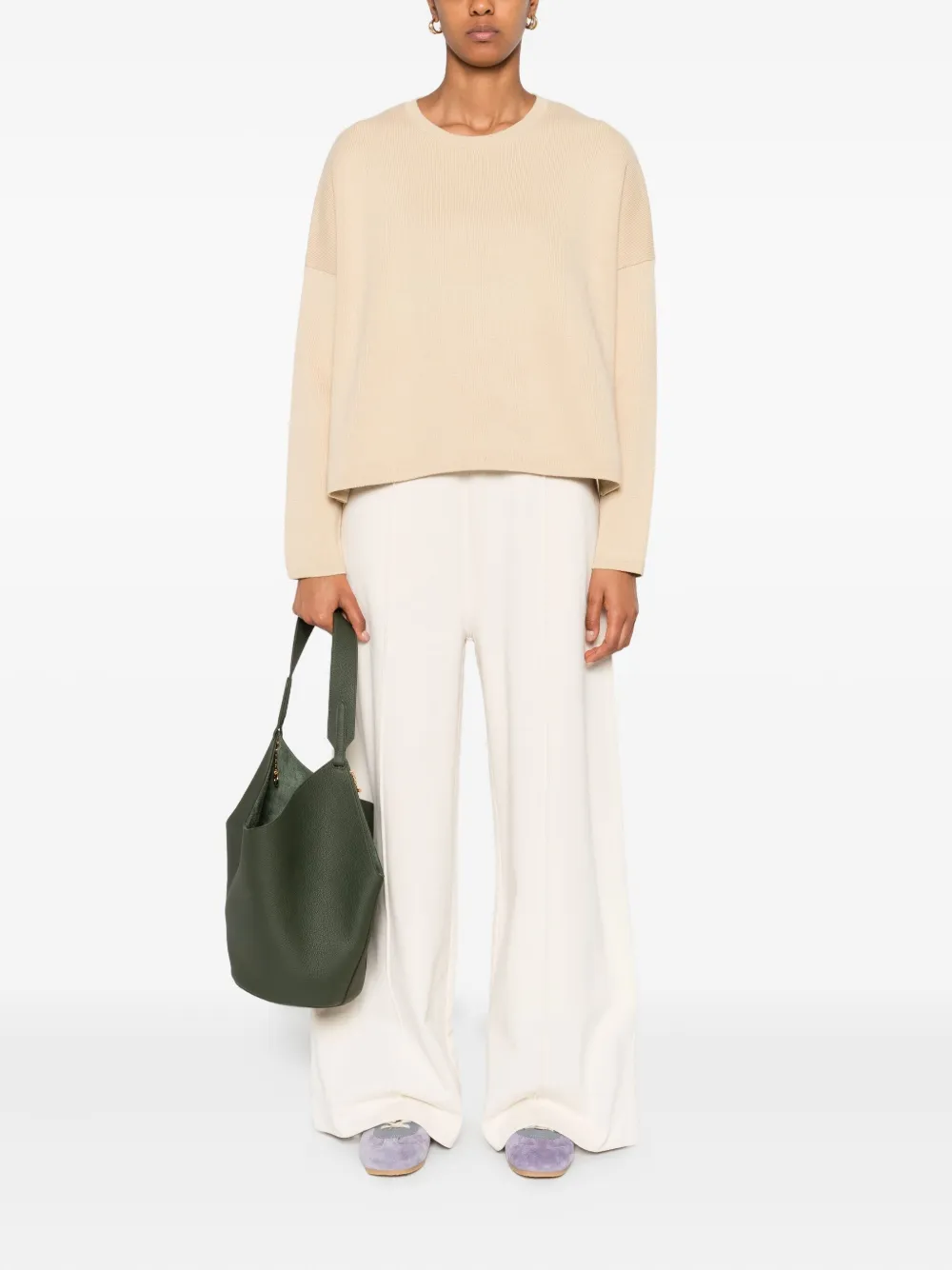 Marc O'Polo Katoenen broek met elastische taille - Beige