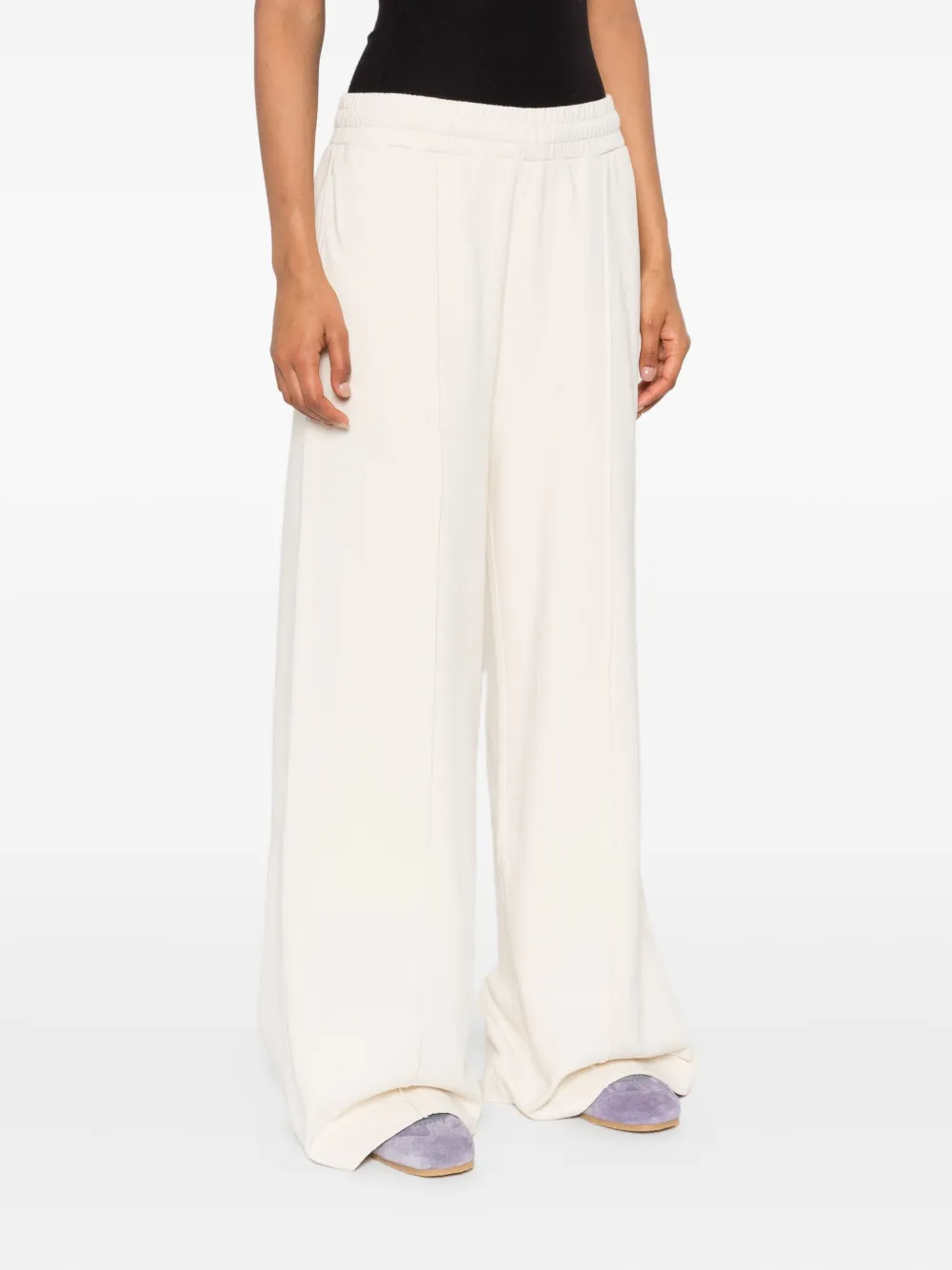 Marc O'polo Cotton Elastic-waist Trousers In Metallic