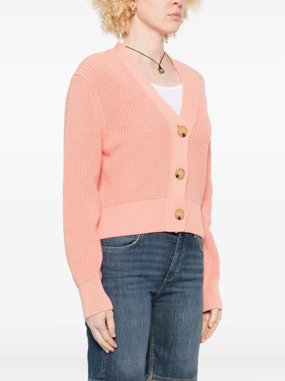 Marc O'polo V-neck Cardigan In Pink