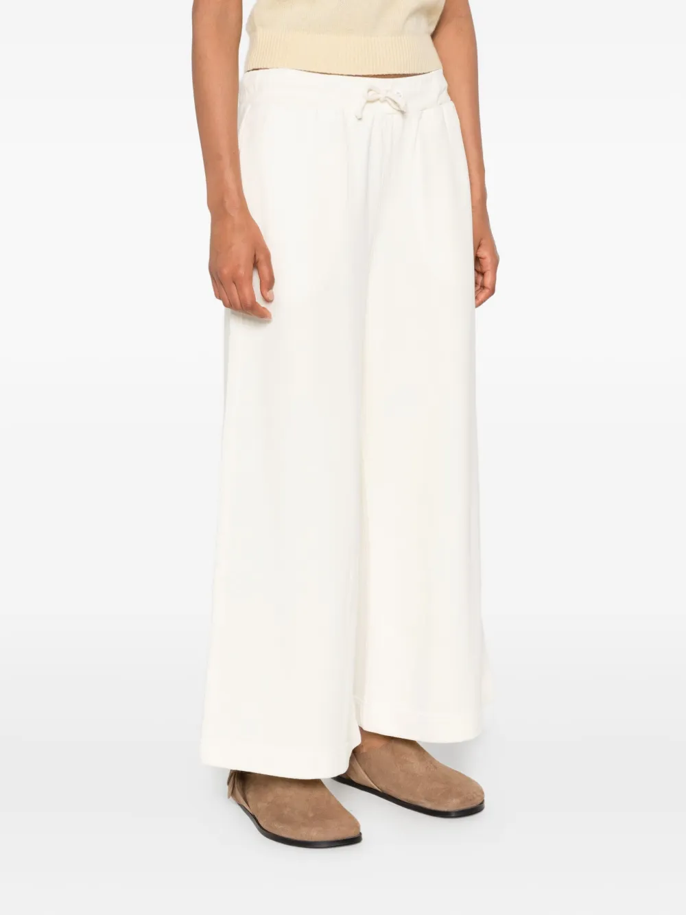 Marc O'Polo Broek met wijde pijpen en trekkoord Beige