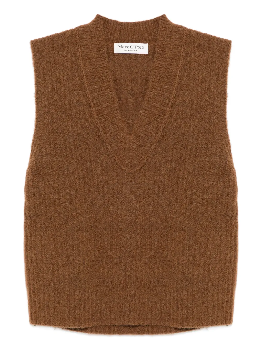 Marc O'Polo V-neck wool-blend vest | Brown | Image 1